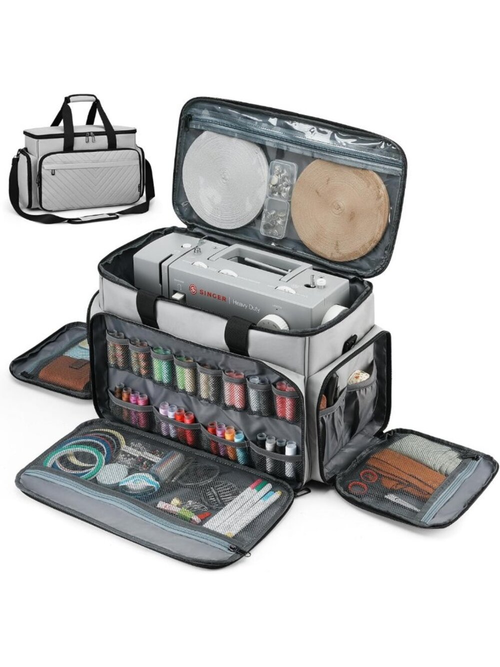 Sewing Machine Tote Bag with Removable Padding & Shoulder Strap - Fits Most